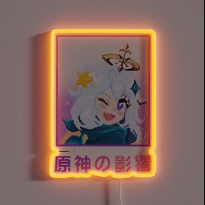 Genshin Impact Pixel Paimon RGB Neon Sign