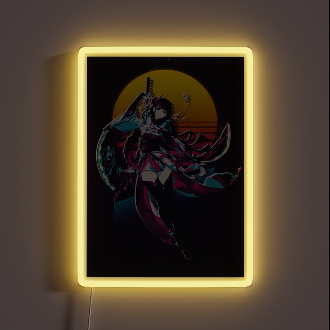 Genshin Impact Raiden Shogun 80s Retro RGB Neon Sign Genshin Impact Raiden Shogun 80s Retro RGB Neon Sign