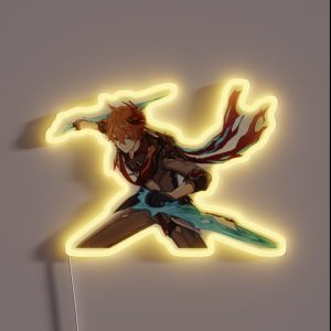 Genshin Impact Tartaglia Childe Character Official Artwork RGB Neon Sign Genshin Impact Tartaglia Childe Character Official Artwork RGB Neon Sign
