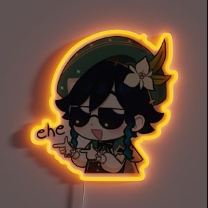 Genshin Impact Venti Chibi Anime Cute Meme RGB Neon Sign
