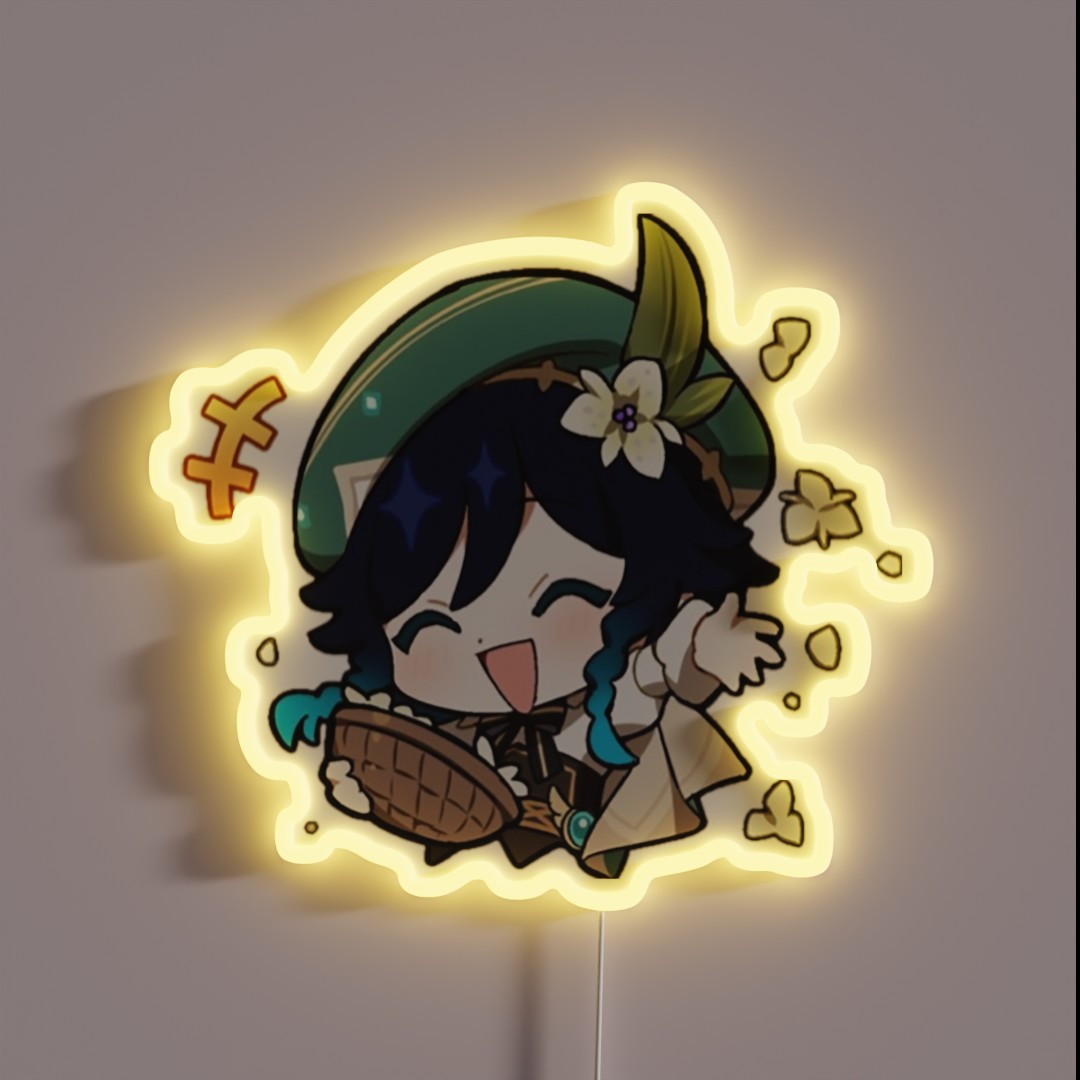 Genshin Impact Venti Chibi RGB Neon Sign Genshin Impact Venti Chibi RGB Neon Sign