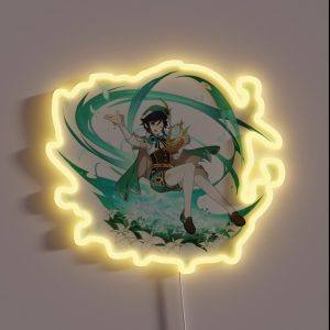 Genshin Impact Venti Official Character Wish Gacha Splash Art RGB Neon Sign