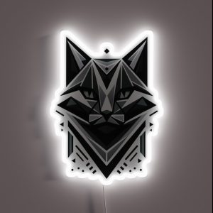 Geometric Cat Greyscale Abstract Modern RGB Neon Sign Geometric Cat Greyscale Abstract Modern RGB Neon Sign