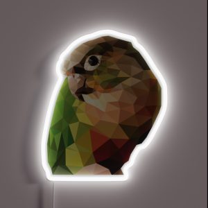Geometric Green Cheek Conure RGB Neon Sign