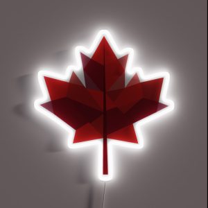 Geometric Maple Leaf RGB Neon Sign