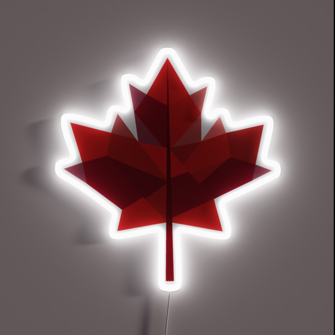 Geometric Maple Leaf RGB Neon Sign Geometric Maple Leaf RGB Neon Sign