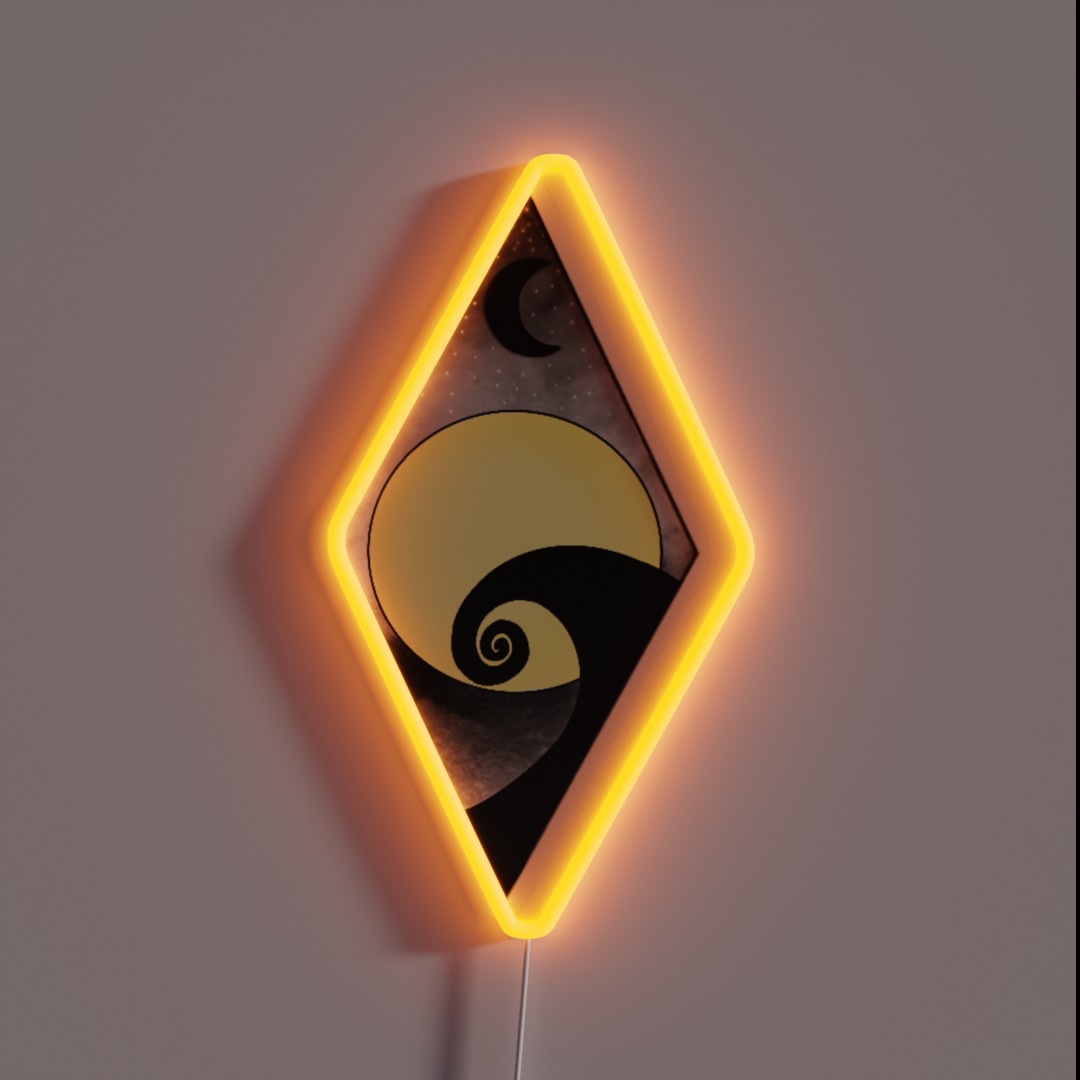 Geometric Nightmare Before Christmas Logo RGB Neon Sign Geometric Nightmare Before Christmas Logo RGB Neon Sign