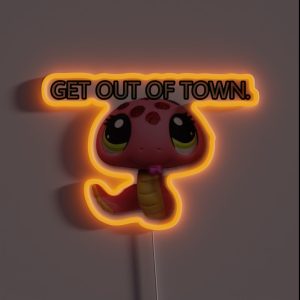Get Out Of Town Snake Lps RGB Neon Sign