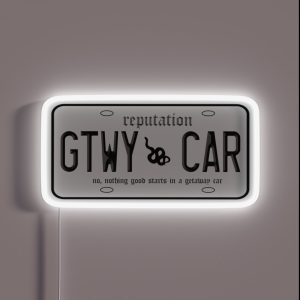 Getaway Car License Plate RGB Neon Sign