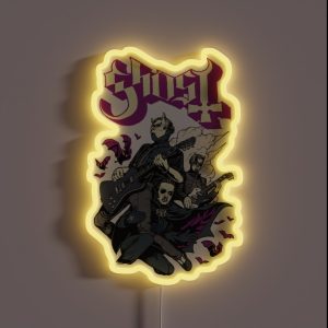 Ghost Bats And Band For Music Fan Gift For Ghost Lover RGB Neon Sign