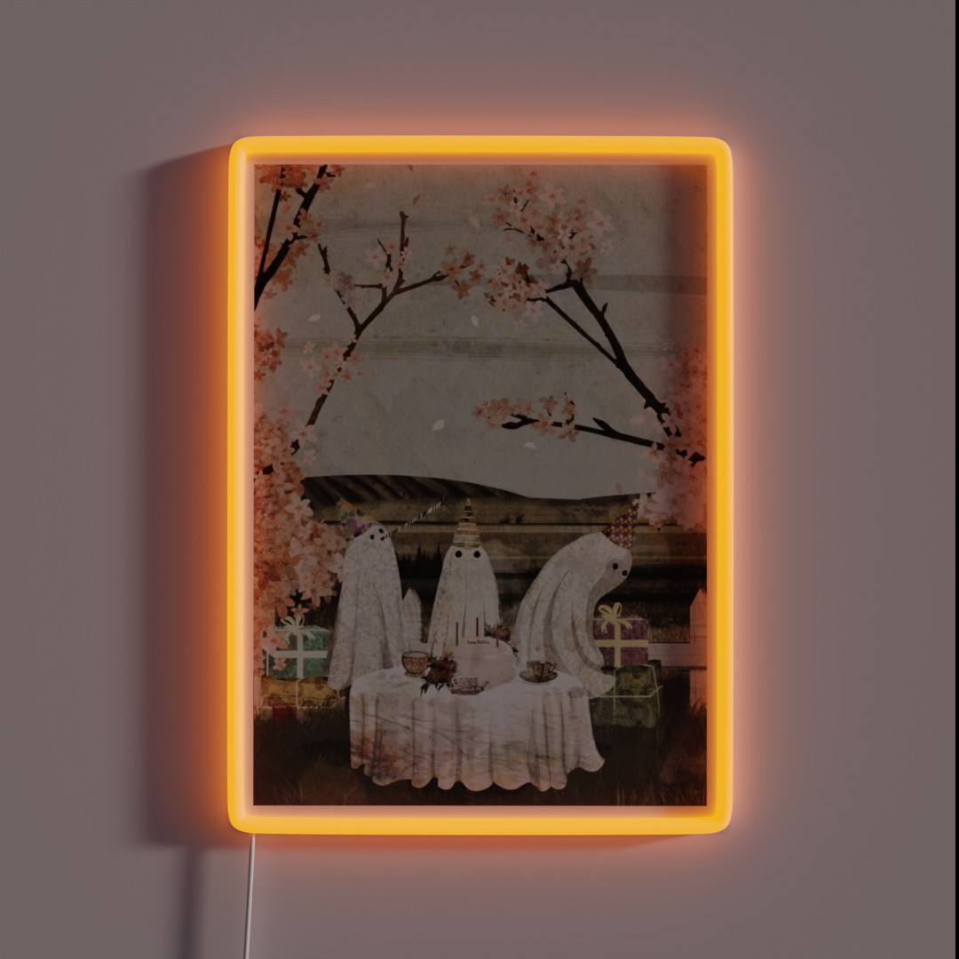 Ghost Birthday Party RGB Neon Sign Ghost Birthday Party RGB Neon Sign