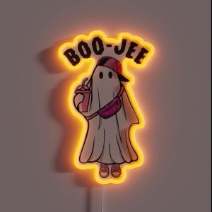 Ghost Boo Jee Halloween Costume For Pink Colour Lover RGB Neon Sign