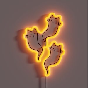 Ghost Cats RGB Neon Sign