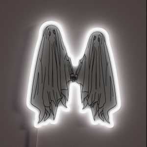 Ghost Couple Holding Hands RGB Neon Sign
