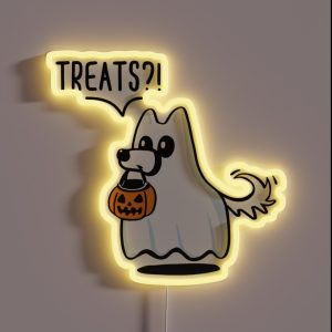Ghost Dog Cute Ghost Dog RGB Neon Sign