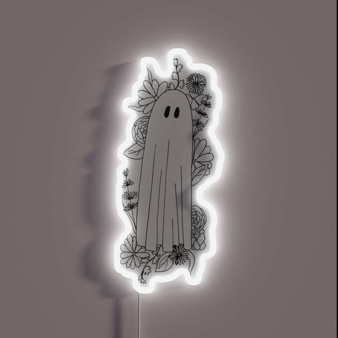 Ghost In Flowers RGB Neon Sign Ghost In Flowers RGB Neon Sign