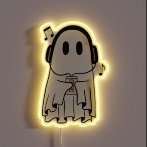 Ghost Listening To Music RGB Neon Sign