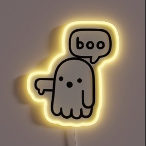 Ghost Of Disapproval Boo RGB Neon Sign