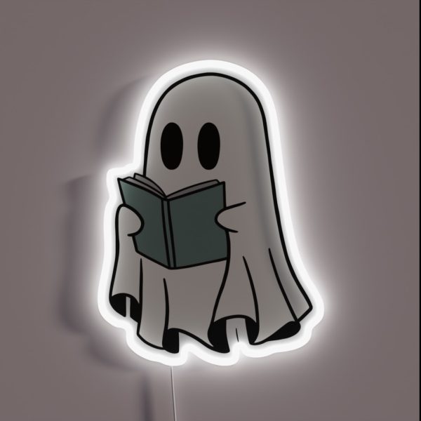 GHOST READING A BOOK RGB Neon Sign