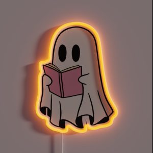 Ghost Reading A Book RGB Neon Sign Ghost Reading A Book RGB Neon Sign