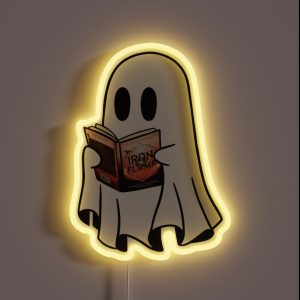 Ghost Reading Book Spooky Book Club Kindle Lovers Gift Ideas RGB Neon Sign