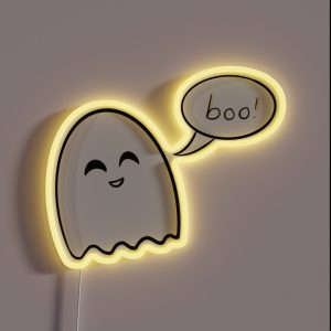Ghost Saying Boo RGB Neon Sign