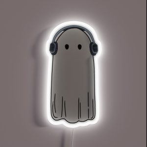 Ghost With Headphones RGB Neon Sign