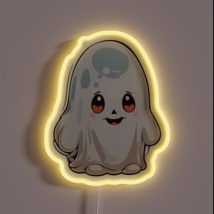 Ghostly Love In Every Stitch RGB Neon Sign