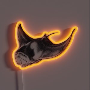 Giant Oceanic Manta Ray RGB Neon Sign