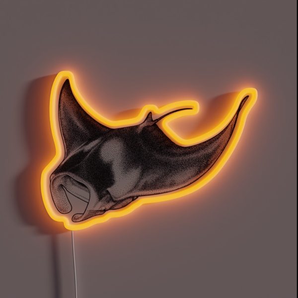 Giant Oceanic Manta Ray RGB Neon Sign