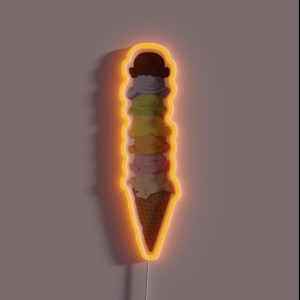 Giant Rainbow Ice Cream RGB Neon Sign Giant Rainbow Ice Cream RGB Neon Sign