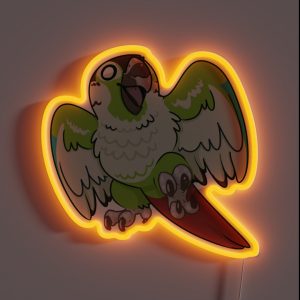 Giddy Green Cheek Conure RGB Neon Sign