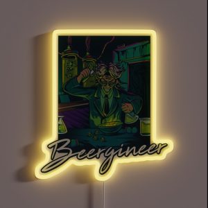Gift For Beer Brewer Beergineer Craft Beer Hops Homebrewing RGB Neon Sign
