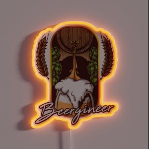 Gift For Beer Brewer Beergineer Craft Beer Hops Homebrewing RGB Neon Sign