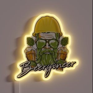 Gift For Beer Brewer Beergineer Craft Beer Hops Homebrewing RGB Neon Sign
