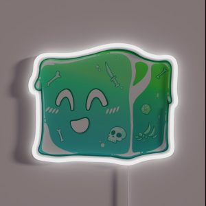 Giggly Gelatinous Cube Cute Dandd Adventures RGB Neon Sign