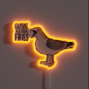 GIMME ALL YOUR FRIES RGB Neon Sign GIMME ALL YOUR FRIES RGB Neon Sign
