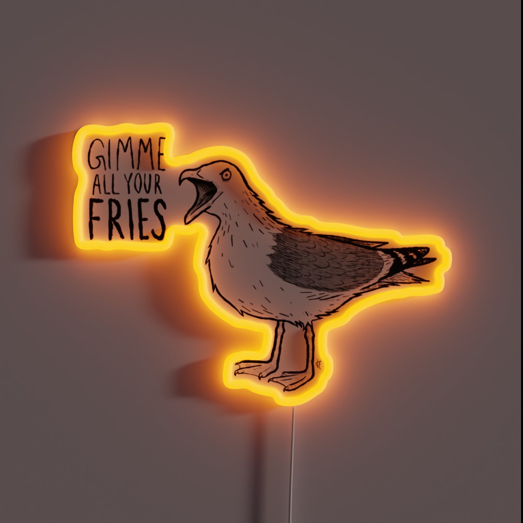 GIMME ALL YOUR FRIES RGB Neon Sign GIMME ALL YOUR FRIES RGB Neon Sign