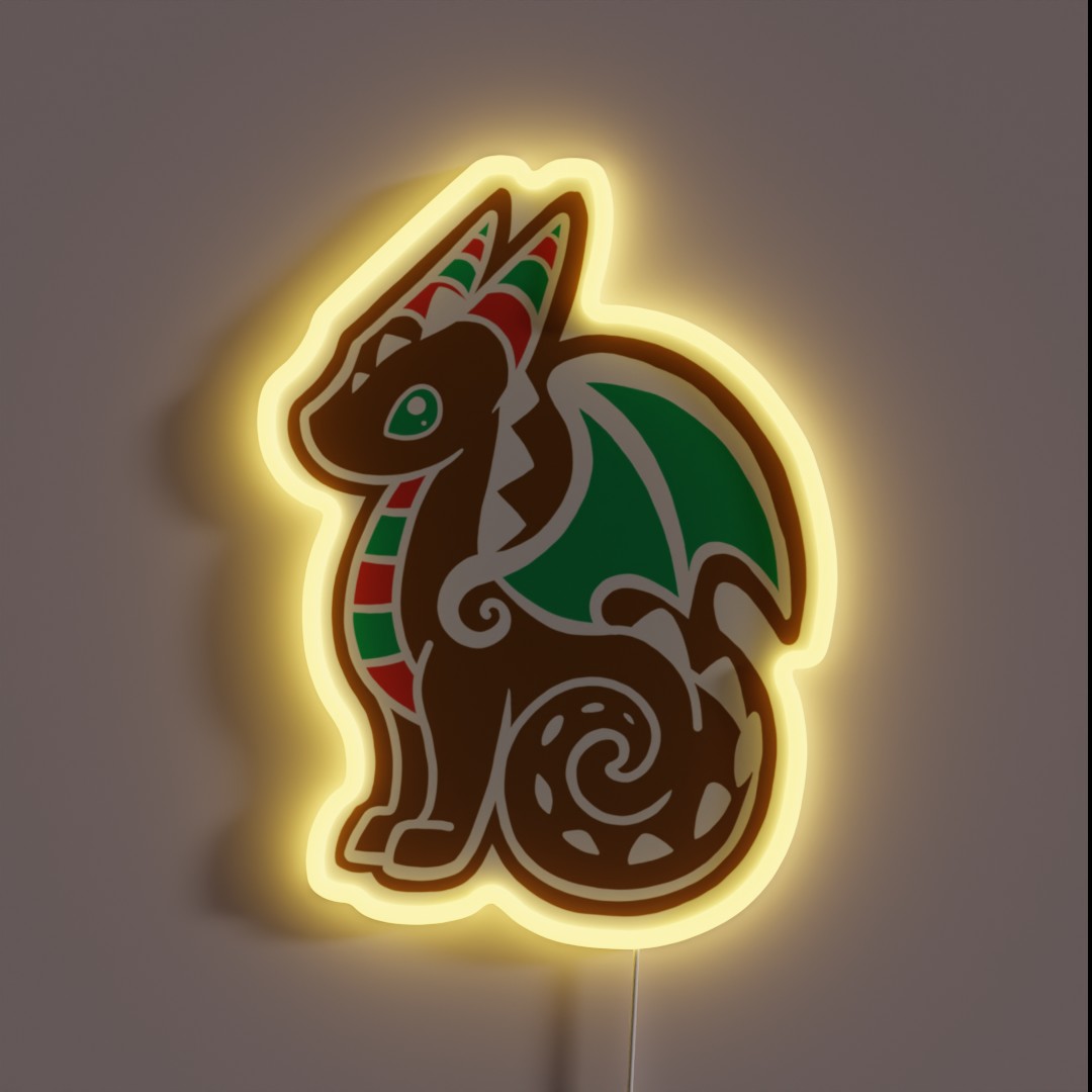 Gingerbread Dragon RGB Neon Sign Gingerbread Dragon RGB Neon Sign