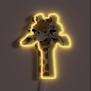 Giraffe With Sunflower RGB Neon Sign