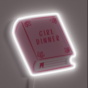 Girl Dinner Pink Book RGB Neon Sign Girl Dinner Pink Book RGB Neon Sign