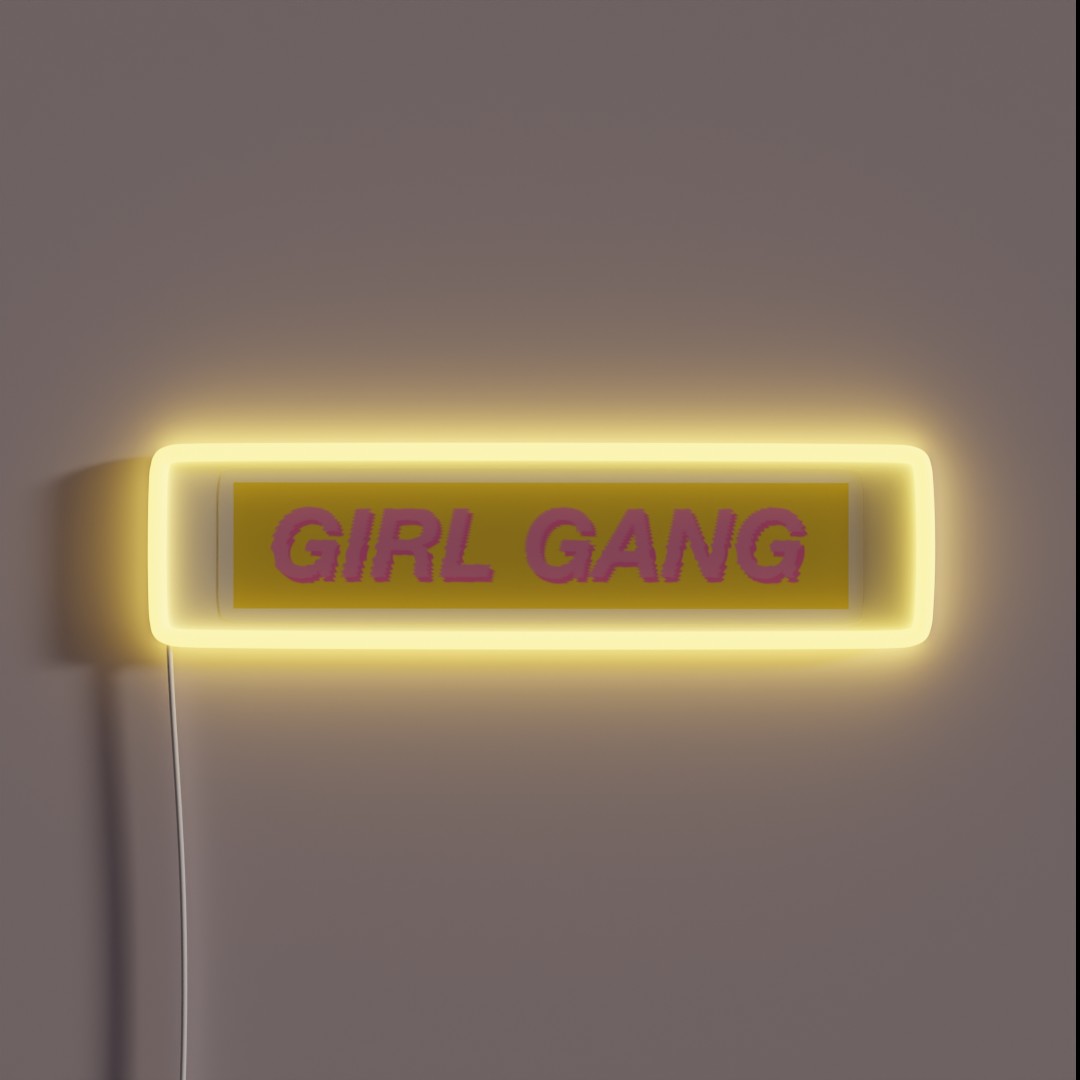 GIRL GANG YELLOW RGB Neon Sign GIRL GANG YELLOW RGB Neon Sign