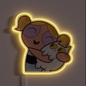 Girl Hugging Cat RGB Neon Sign