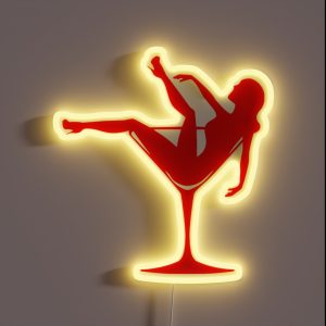Girl In A Cocktail Glass RGB Neon Sign