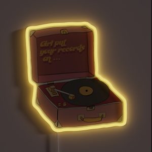 Girl Put Your Records On RGB Neon Sign Girl Put Your Records On RGB Neon Sign