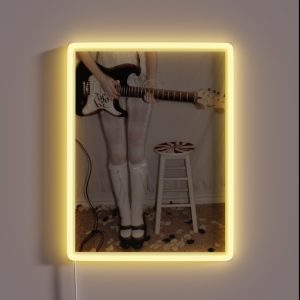Girl With An Electric Guitar RGB Neon Sign