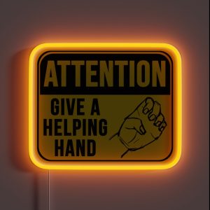 Give A Helping Hand RGB Neon Sign Give A Helping Hand RGB Neon Sign