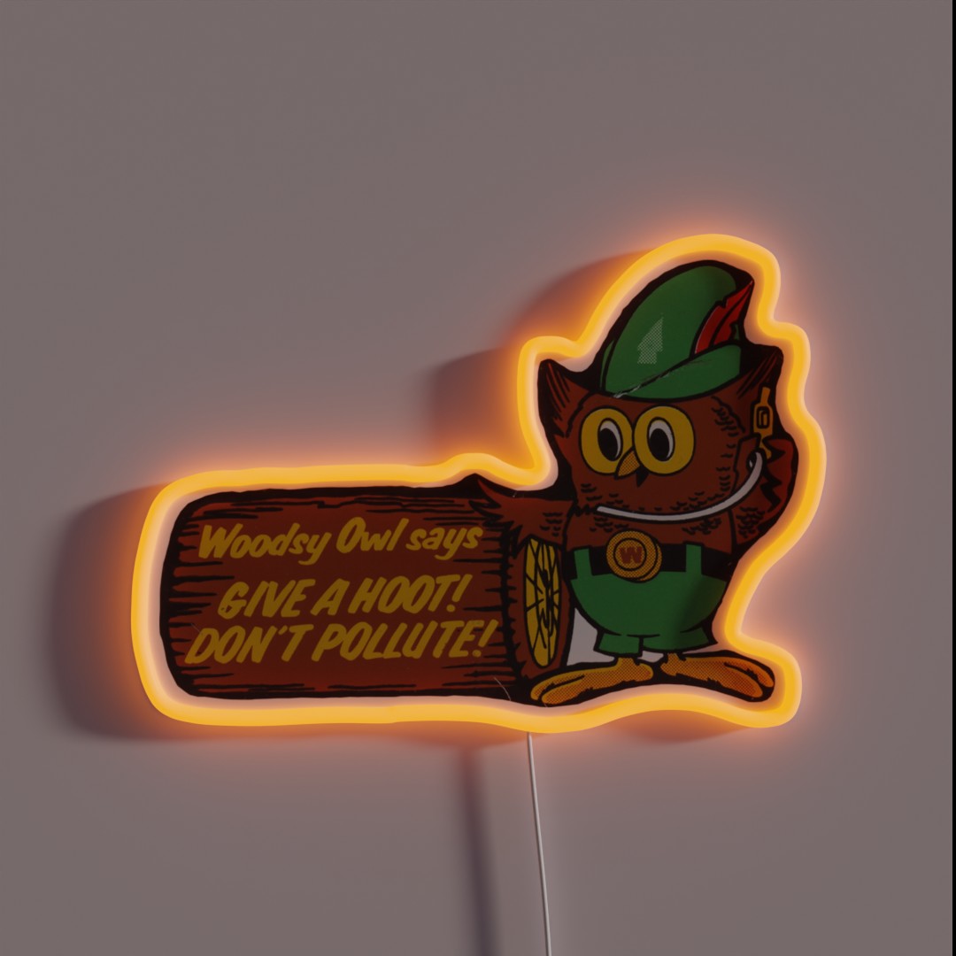 Give A Hoot Don T Pollute RGB Neon Sign Give A Hoot Don T Pollute RGB Neon Sign