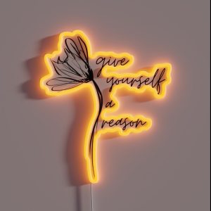 Give Yourself A Reason Amaryllis Flower RGB Neon Sign