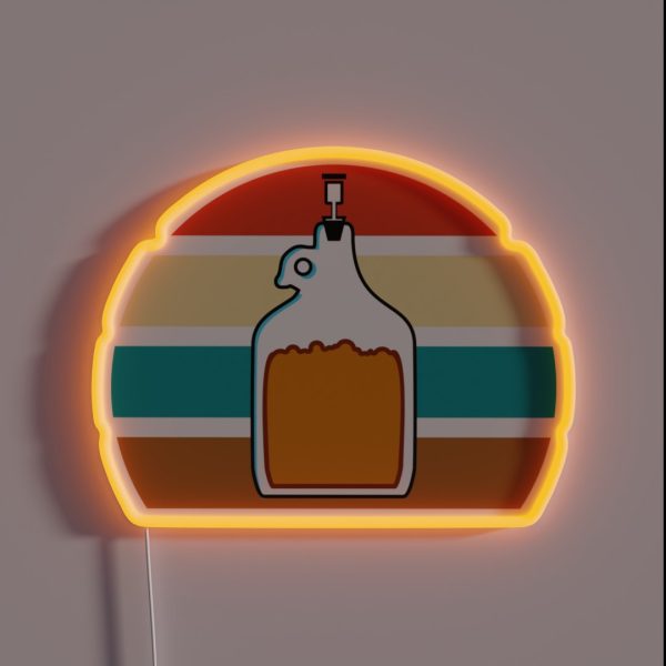 Glass Carboy Homebrewing With Outrun RGB Neon Sign